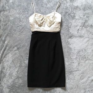 Ruby Rox Satin Bow Black and Cream Dress